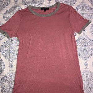 Pink and Gray Casual Soft T-Shirt